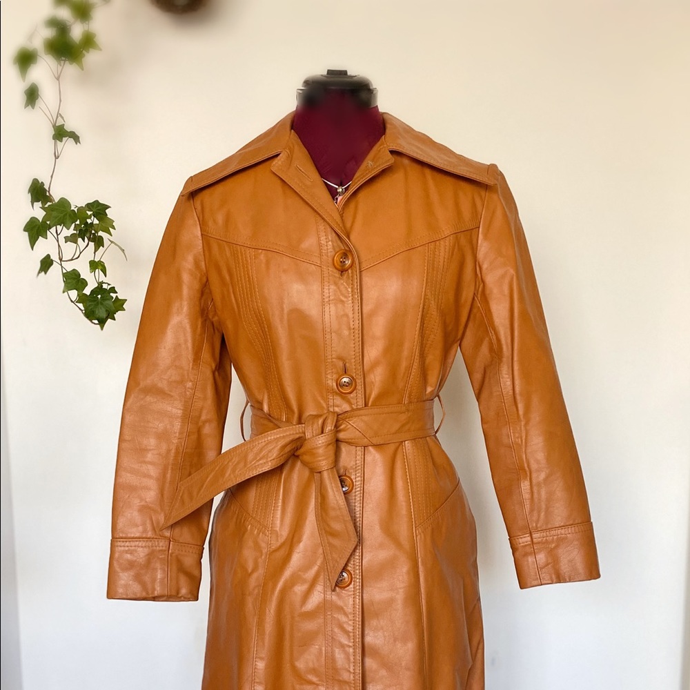 SOLD SOLD vintage leather trench coat small